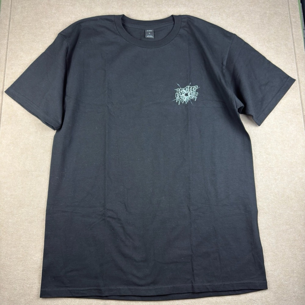 10.Deep Shirt Men L Black Graphic Shattered Logo Tee Made in USA‎ Streetwear